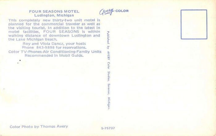 Summers Inn (Four Seasons Motel) - Vintage Postcard